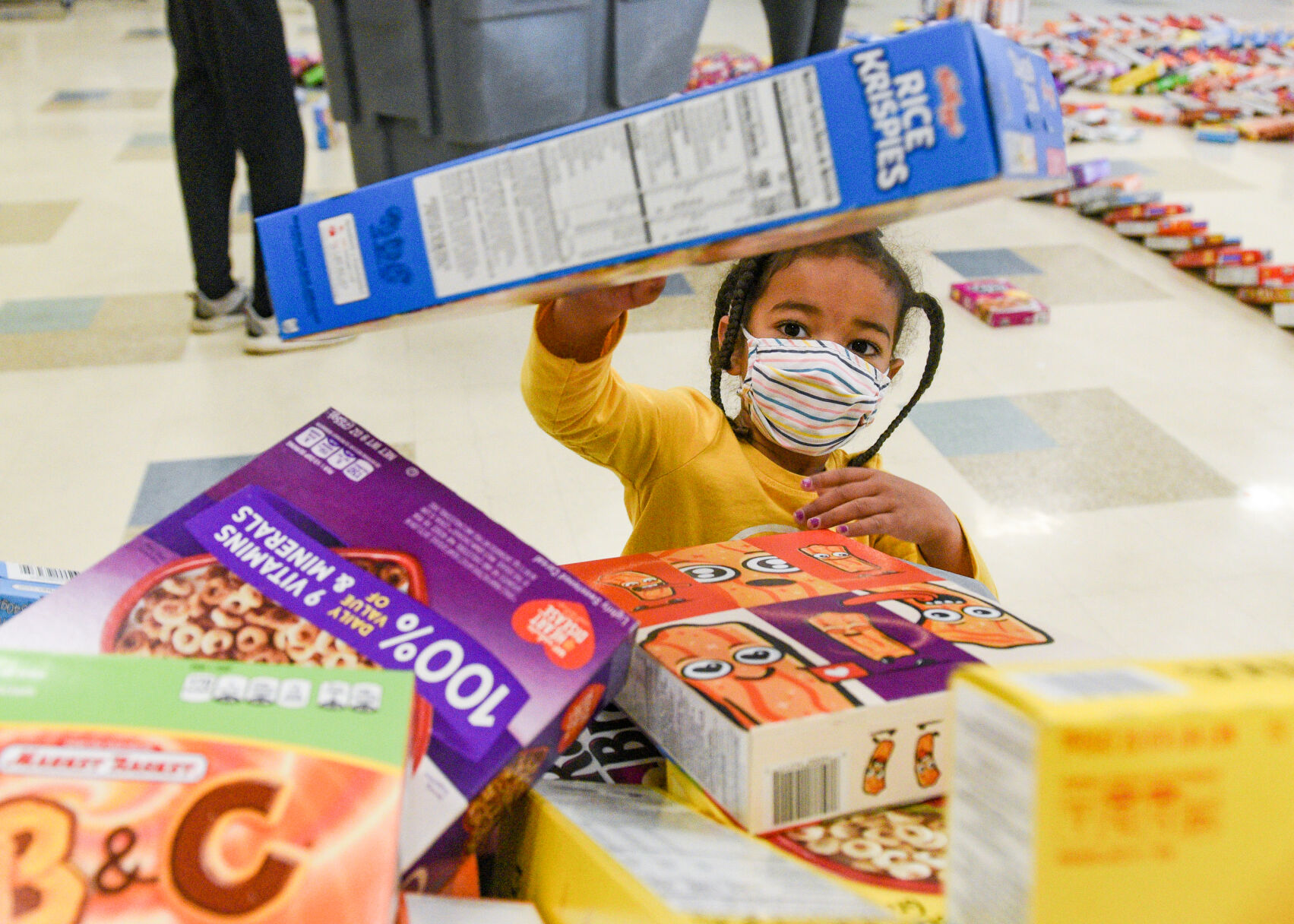 Cereal Box Domino Challenge at the Cove Elementary School
